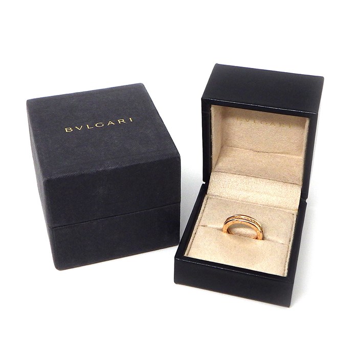 ブルガリ BVLGARI リング B-zero1 ビーゼロワン XS 342886 1バンド フルサークル ダイヤモンド 計0.48ct K18PG 10.5号 / #51 【中古】
