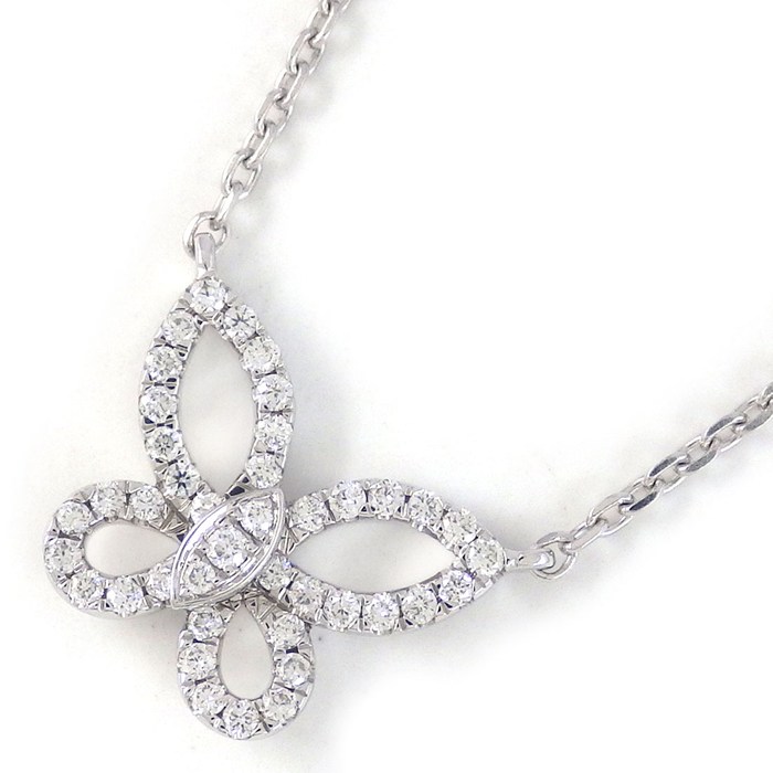 グラフ Graff GRAFF ネックレス ミニ バタフライ シルエット RGP808 ダイヤモンド 0.15ct K18WG 【中古】