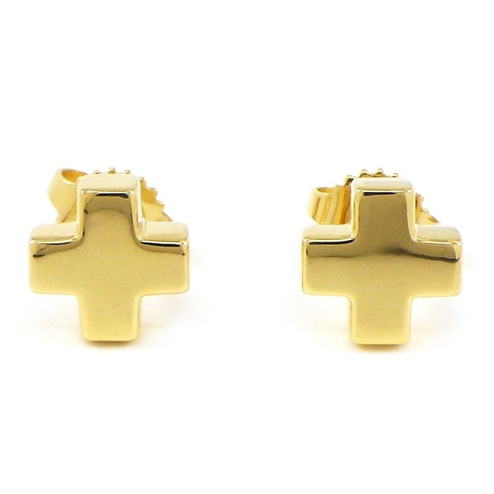 ティファニー Tiffany & Co. ピアス ローマン クロス K18YG 【中古  