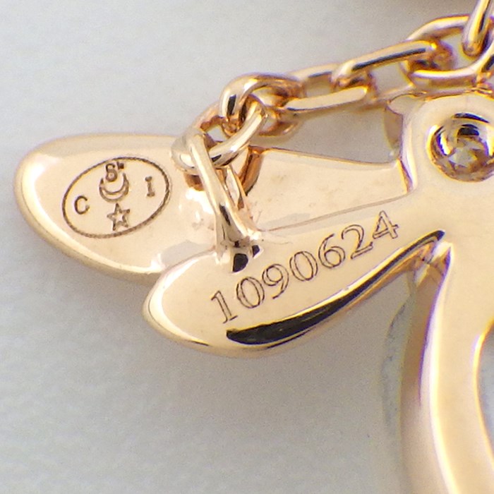 ショーメ Chaumet ネックレス アトラップ モワ ヒ゛ーモチーフ ホワイト シェル ガーネット ダイヤモンド K18PG 【中古】