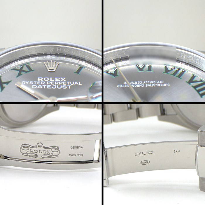 ロレックス Rolex 腕時計 デイトジャスト 36 126234 サンレイ スレート文字盤 ローマンインデックス ルーレット刻印 デイト K18WG SS 自動巻き 【中古】 ロレックス Rolex 腕時計 デイトジャスト 36 126234 サンレイ スレート