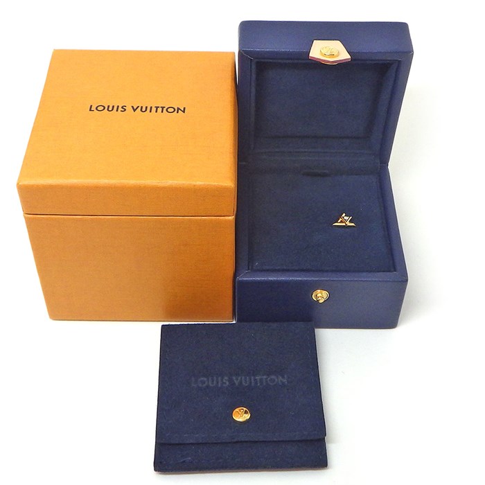 ルイ・ヴィトン LOUIS VUITTON ピアス ピアス LV ヴォルト ワン Q96969 モノグラム ロゴ ダイヤモンド 0.02ct K18YG ※片方のみ 【中古】