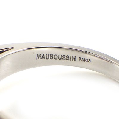 モーブッサン MAUBOUSSIN リング グール ダムール 1ポイント クッションカット アメジスト 6ポイント ダイヤモンド K18WG 10.5号 【中古】