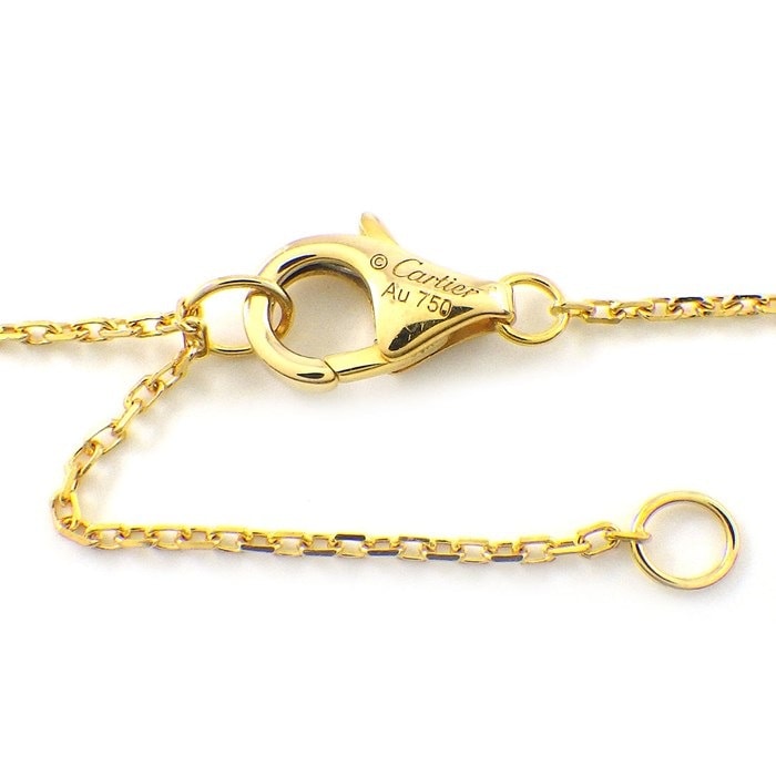 カルティエ Cartier ネックレス アミュレット ドゥ SM ラウンド サークル ラピスラズリ 1ポイント ダイヤモンド K18WG 【中古】