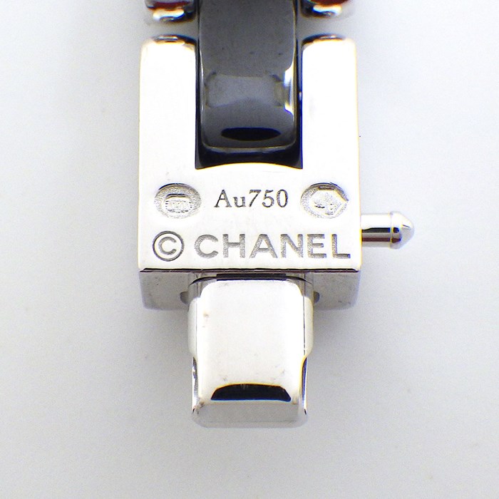 シャネル CHANEL ブレスレット ウルトラ コレクション フルサークル ダイヤモンド K18WG ブラック セラミック 黒 / #17 【中古】