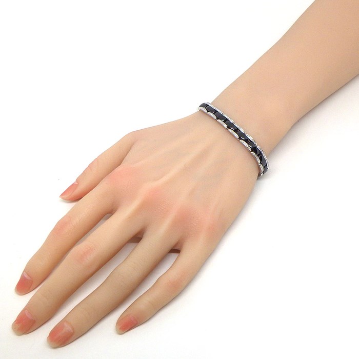 シャネル CHANEL ブレスレット ウルトラ コレクション フルサークル ダイヤモンド K18WG ブラック セラミック 黒 / #17 【中古】