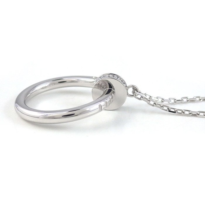 カルティエ Cartier ネックレス ジュストアンクル B7224891 釘モチーフ 14ポイント ダイヤモンド 計0.12ct K18WG 【中古】