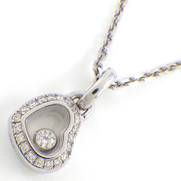 ショパール Chopard ネックレス ハッピーダイヤモンド ハート 79/6718 ムービング ダイヤモンド K18WG 【中古】