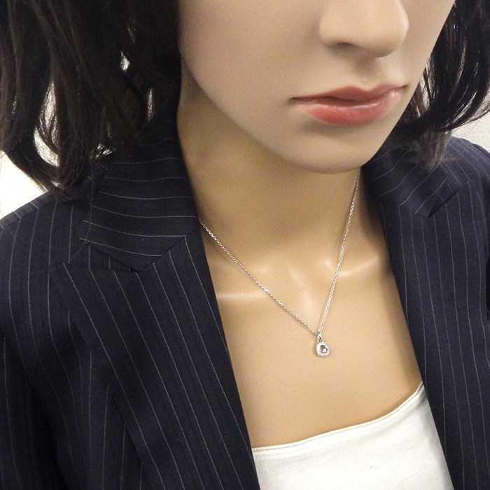 ショパール Chopard ネックレス ハッピーダイヤモンド ハート 79/6718 ムービング ダイヤモンド K18WG 【中古】