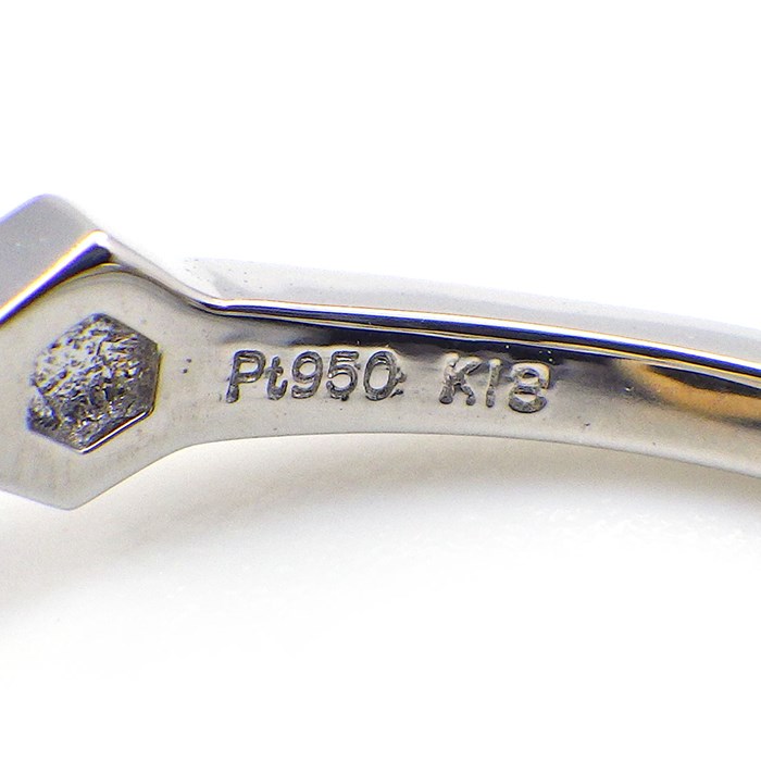 【シトリン ダイヤモンド】 リング ミツバチ モチーフ 1ポイント オーバルカット シトリン 1.00ct パヴェ ダイヤモンド 0.20ct PT950 K18YG 12号