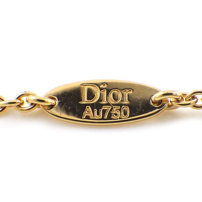 クリスチャンディオール Christian Dior ブレスレット ローズデヴァン ラウンド サークル スター モチーフ ホワイト シェル ダイヤモンド K18YG 白 【中古】