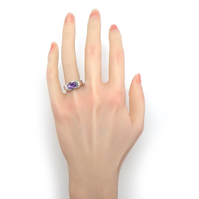 モーブッサン MAUBOUSSIN リング 1ポイント オーバルカット アメジスト K18WG 11.5号 / #52 【中古】