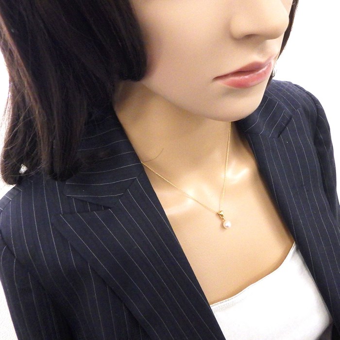 タサキ 田崎真珠 TASAKI ネックレス 1ポイント アコヤ真珠 K18YG 【中古】