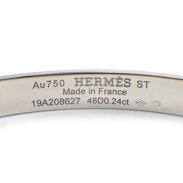 エルメス HERMES バングル コリエドシアン PM ピラミッド メドール スタッズ パヴェ ダイヤモンド 計0.24ct K18WG / #ST 【中古】