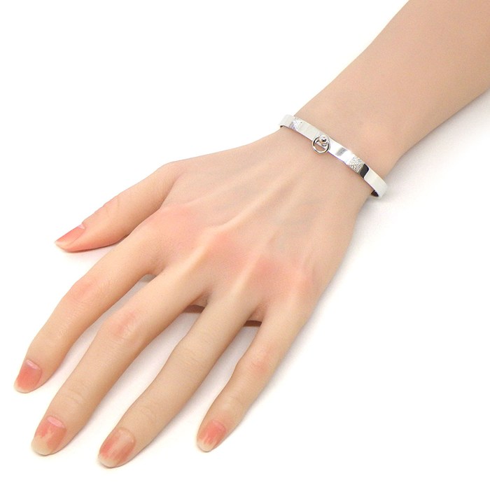 エルメス HERMES バングル コリエドシアン PM ピラミッド メドール スタッズ パヴェ ダイヤモンド 計0.24ct K18WG / #ST 【中古】