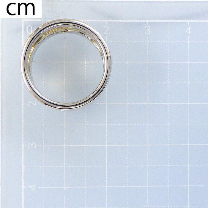 ジョージジェンセン Georg Jensen リング 【3点セット】 フュージョン 3バンド 3連 ウェーブ ダイヤモンド K18YG K18WG 12.5号 / #51 【中古】