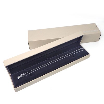 ジョージジェンセン Georg Jensen ネックレス フュージョン ウェーブ ダイヤモンド K18WG 【中古】