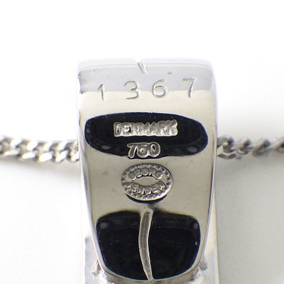 ジョージジェンセン Georg Jensen ネックレス フュージョン ウェーブ ダイヤモンド K18WG 【中古】