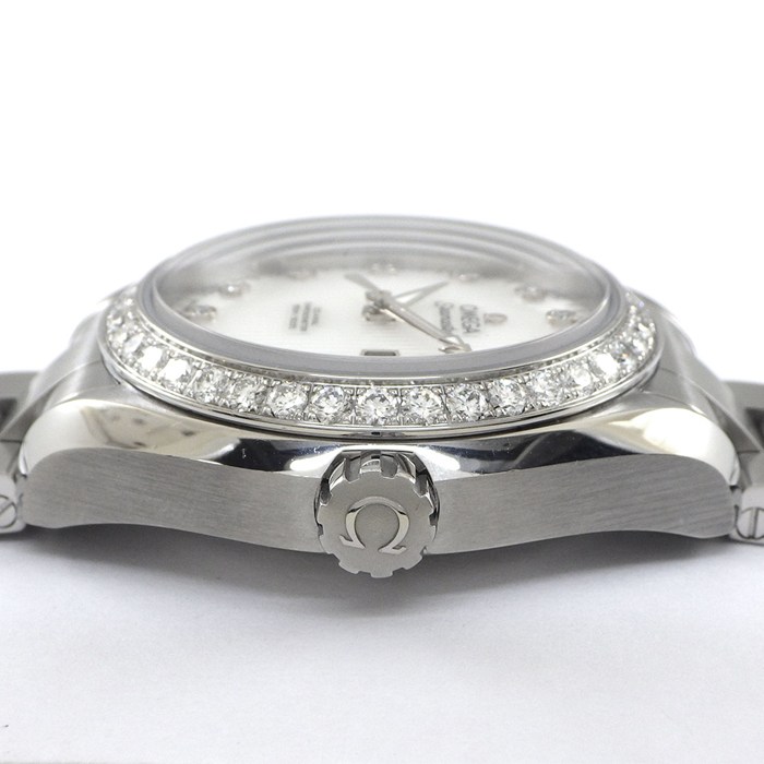 オメガ OMEGA 腕時計 シーマスター アクアテラ 150M 231.15.34.20.55.001 クロノメーター デイト 12ポイント ダイヤインデックス ダイヤベゼル ストライプ ホワイトシェル文字盤 SS 自動巻き 【箱・保付き】 【中古】