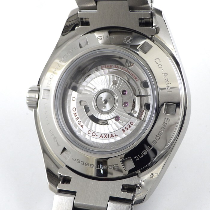 オメガ OMEGA 腕時計 シーマスター アクアテラ 150M 231.15.34.20.55.001 クロノメーター デイト 12ポイント ダイヤインデックス ダイヤベゼル ストライプ ホワイトシェル文字盤 SS 自動巻き 【箱・保付き】 【中古】