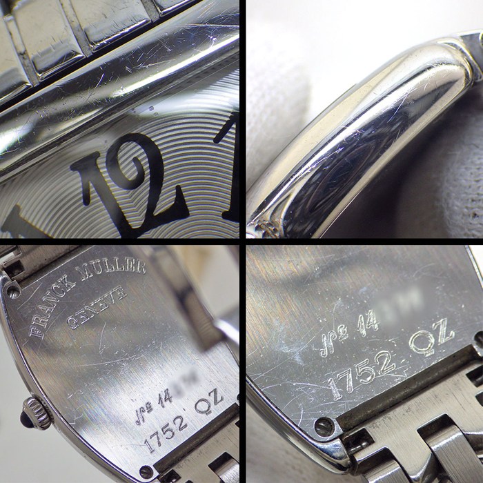 フランクミュラー FRANCK MULLER 腕時計 トノウカーベックス 1752QZ シルバーギョーシェ文字盤 SS クオーツアナログ 【中古】