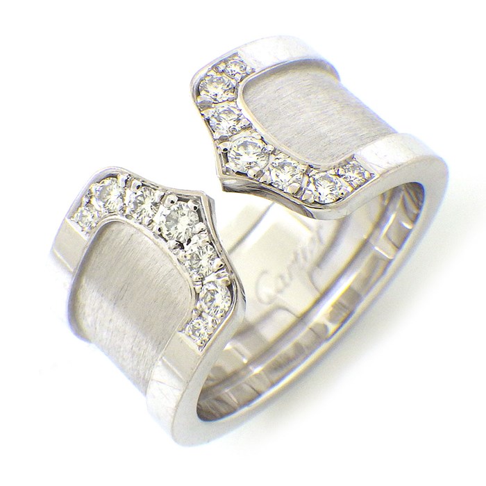 カルティエ Cartier リング C2 2C ワイド LM ダイヤモンド K18WG 11号  