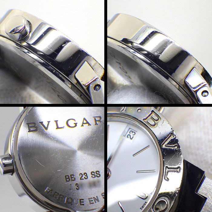 ブルガリ BVLGARI 腕時計 ブルガリブルガリ BB23SS/BB23WSSD ホワイト文字盤 デイト SS クオーツアナログ 【中古】
