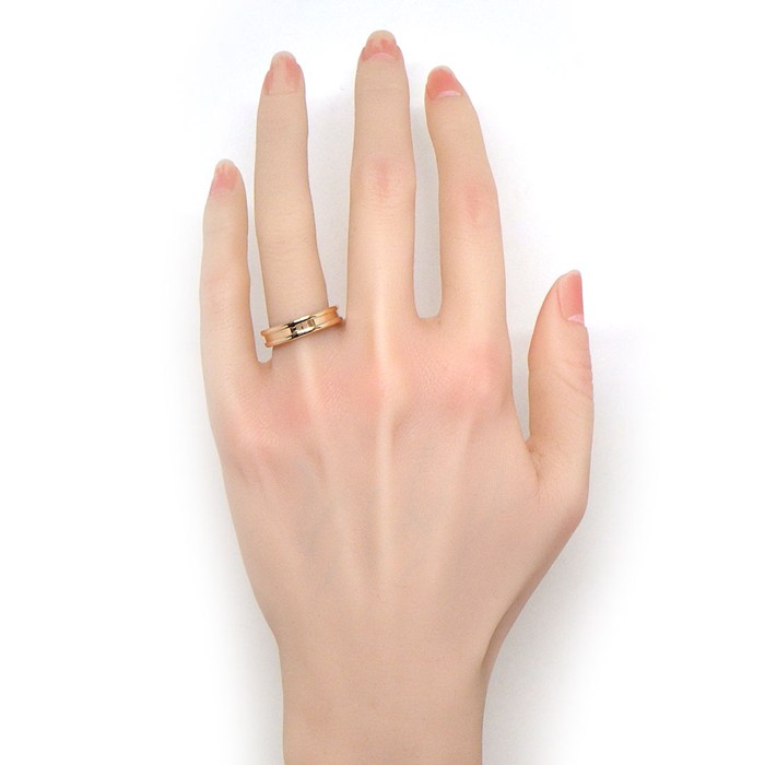 ブルガリ BVLGARI リング ビーゼロワン XS 1バンド 335993 ロゴ K18PG 12号 / #52 【中古】