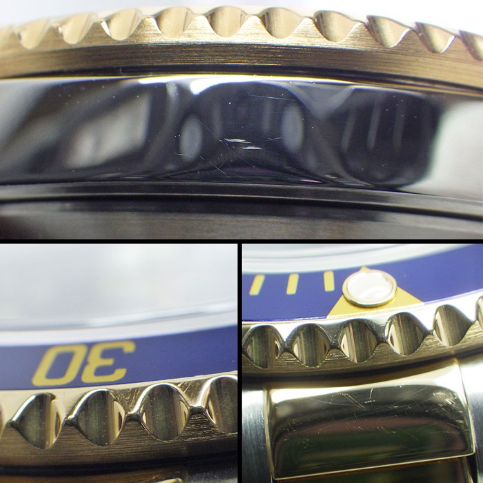 ロレックス Rolex 腕時計 サブマリーナー デイト 16613 A番 1998年-1999年製 カレンダー 回転ベゼル 夜光インデックス 夜光針 サンレイ ブルー文字盤 K18YG SS 自動巻き 【中古】
