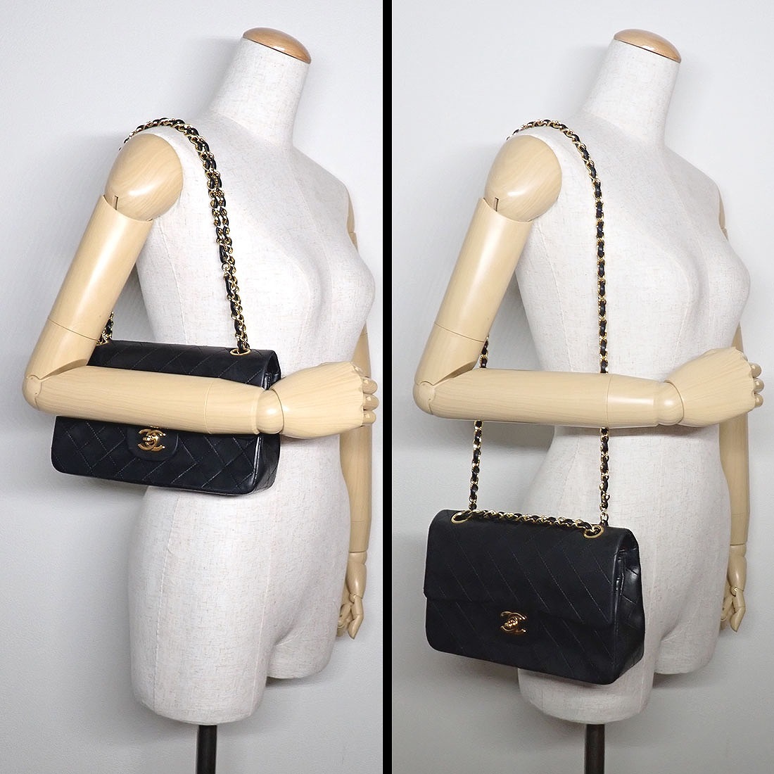 シャネル CHANEL ショルダーバッグ マトラッセ23 クラシック スモール A01113 ヴィンテージ ブラック ボルドー ラムスキン 【中古】 シャネル CHANEL ショルダーバッグ マトラッセ23 クラシック スモール