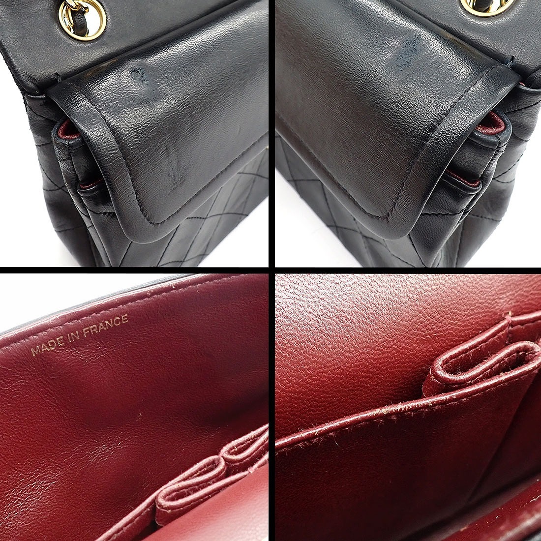 シャネル CHANEL ショルダーバッグ マトラッセ23 クラシック スモール A01113 ヴィンテージ ブラック ボルドー ラムスキン 【中古】