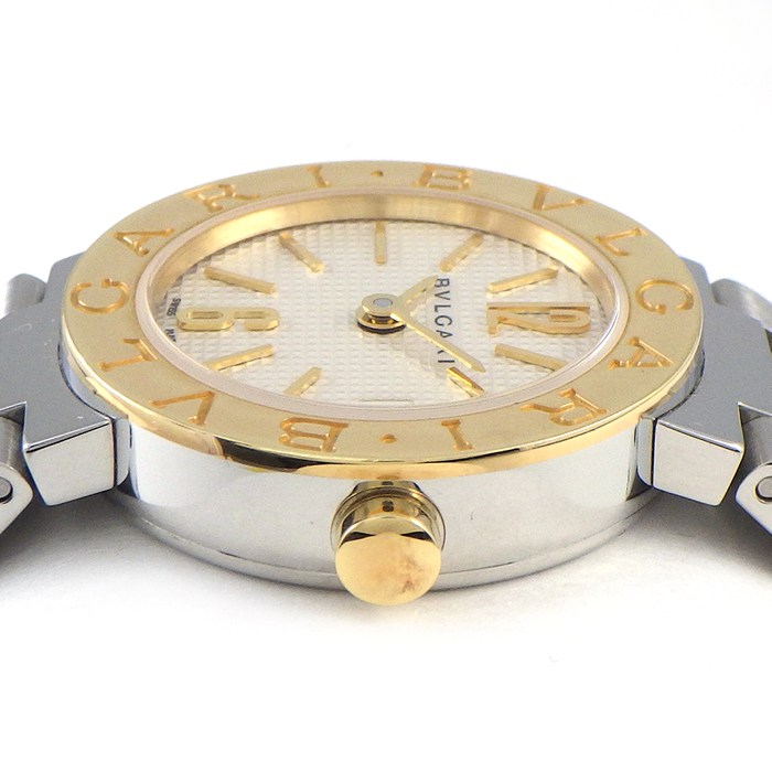ブルガリ BVLGARI 腕時計 ブルガリブルガリ BB23SG/BB23WSGD/N デイト クルドパリ ギョーシェ シルバー文字盤 K18YG SS クオーツアナログ 【箱・保付き】 【中古】