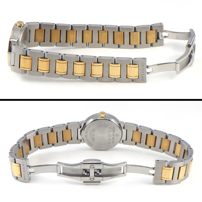 ブルガリ BVLGARI 腕時計 ブルガリブルガリ BB23SG/BB23WSGD/N デイト クルドパリ ギョーシェ シルバー文字盤 K18YG SS クオーツアナログ 【箱・保付き】 【中古】