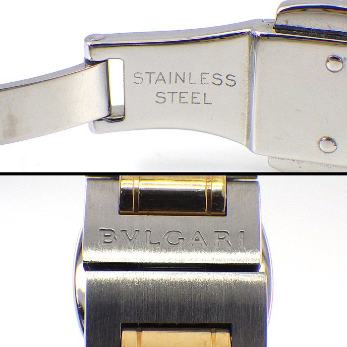 ブルガリ BVLGARI 腕時計 ブルガリブルガリ BB23SG/BB23WSGD/N デイト クルドパリ ギョーシェ シルバー文字盤 K18YG SS クオーツアナログ 【箱・保付き】 【中古】