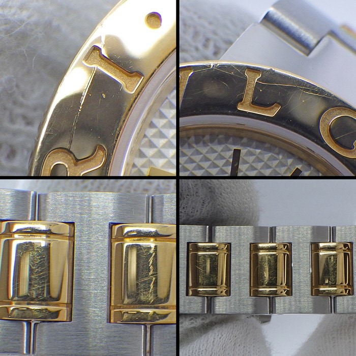 ブルガリ BVLGARI 腕時計 ブルガリブルガリ BB23SG/BB23WSGD/N デイト クルドパリ ギョーシェ シルバー文字盤 K18YG SS クオーツアナログ 【箱・保付き】 【中古】