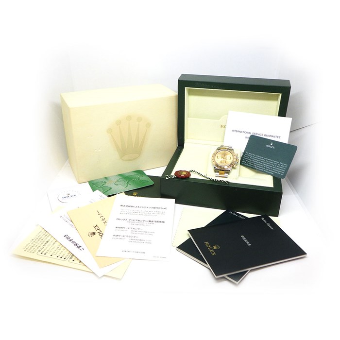 ロレックス Rolex 腕時計 コスモグラフ デイトナ M116523 P番（2000年製造） クロノグラフ タキメーター スモールセコンド シャンパンゴールド文字盤 K18YG SS 自動巻き 【中古】