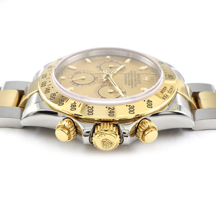 ロレックス Rolex 腕時計 コスモグラフ デイトナ M116523 P番（2000年製造） クロノグラフ タキメーター スモールセコンド シャンパンゴールド文字盤 K18YG SS 自動巻き 【中古】