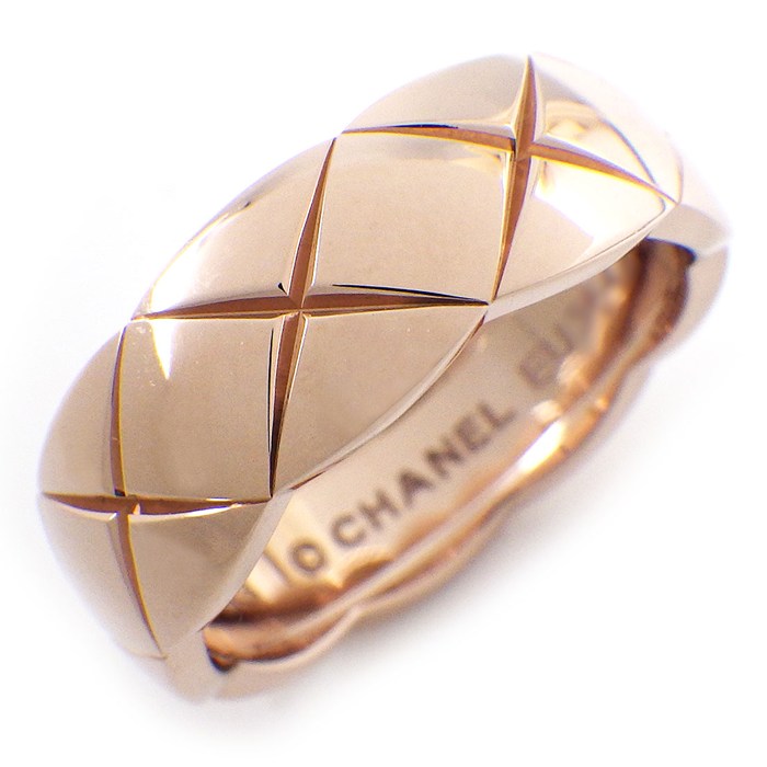 シャネル CHANEL リング ココクラッシュ ミディアム J10817 マトラッセ キルティング K18BG 13号 / #53 【中古】