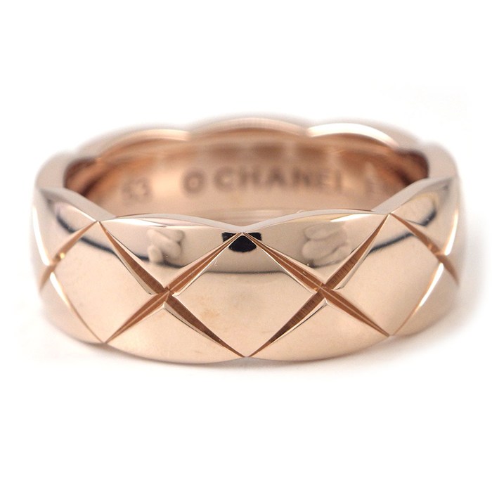 シャネル CHANEL リング ココクラッシュ ミディアム J10817 マトラッセ キルティング K18BG 13号 / #53 【中古】