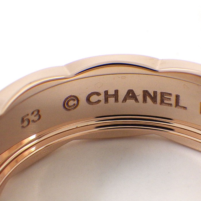 シャネル CHANEL リング ココクラッシュ ミディアム J10817 マトラッセ キルティング K18BG 13号 / #53 【中古】