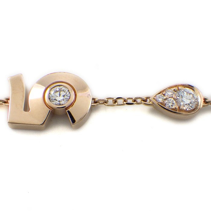 シャネル CHANEL ブレスレット エクストレ ドゥ シャネル No.5 J12428 ドロップモチーフ 5ポイント ダイヤモンド 計0.16ct K18PG 【中古】