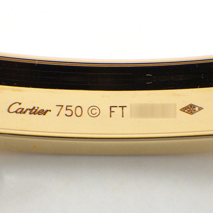 カルティエ Cartier ブレスレット ラブ プレート 3モチーフ ビス K18YG 革 イエロー 【中古】