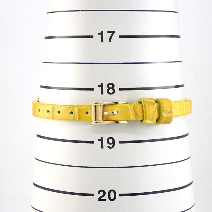 カルティエ Cartier ブレスレット ラブ プレート 3モチーフ ビス K18YG 革 イエロー 【中古】