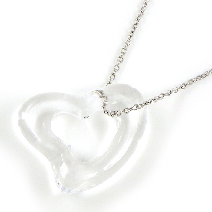 ティファニー Tiffany & Co. ネックレス オープン ハート ロッククリスタル PT950 【中古】