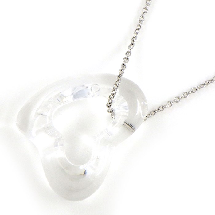 ティファニー Tiffany & Co. ネックレス オープン ハート ロッククリスタル PT950 【中古】