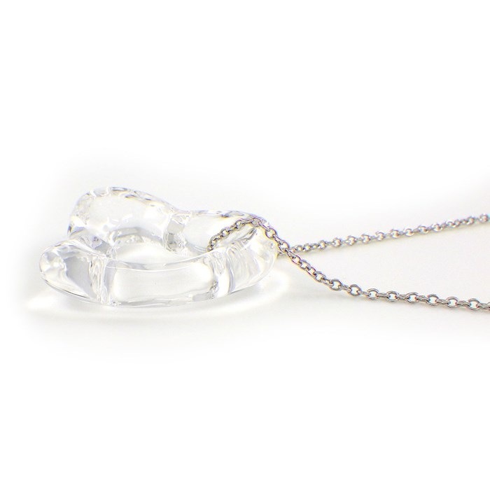 ティファニー Tiffany & Co. ネックレス オープン ハート ロッククリスタル PT950 【中古】