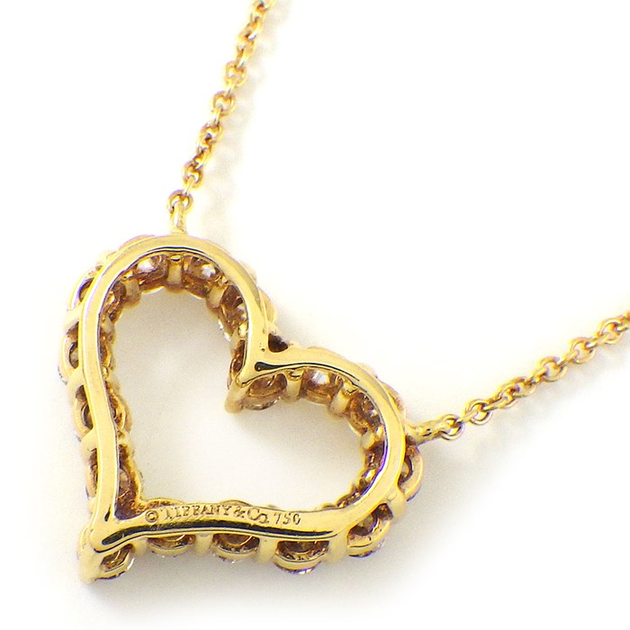 ティファニー Tiffany & Co. ネックレス センチメンタル ハート スモール ダイヤモンド K18YG 【中古】