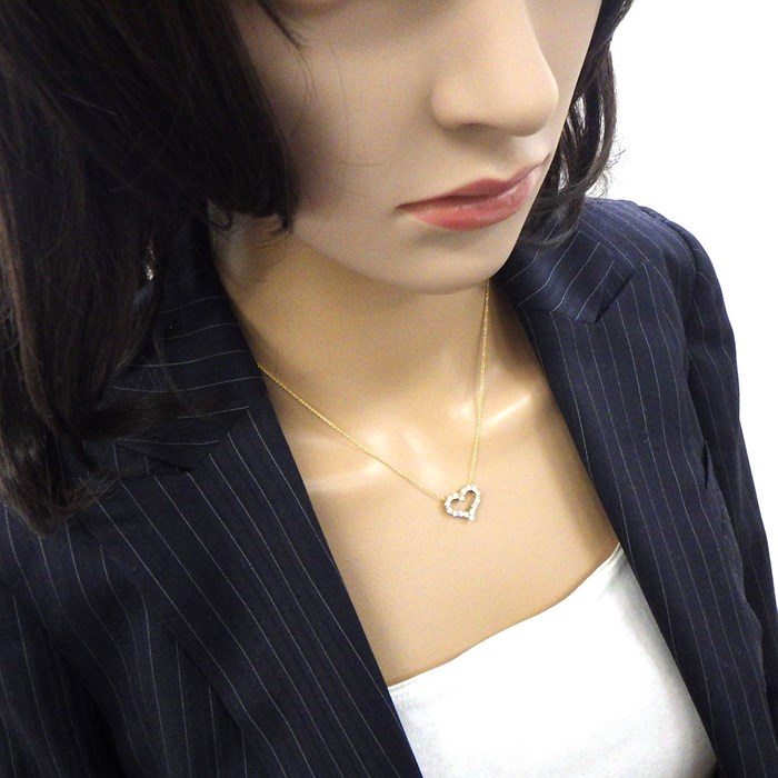 ティファニー Tiffany & Co. ネックレス センチメンタル ハート スモール ダイヤモンド K18YG 【中古】