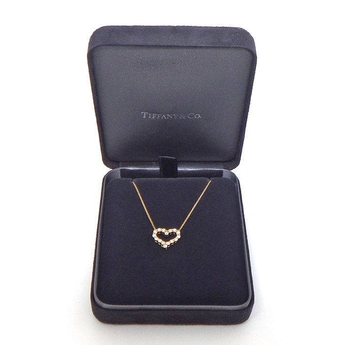 ティファニー Tiffany & Co. ネックレス センチメンタル ハート スモール ダイヤモンド K18YG 【中古】