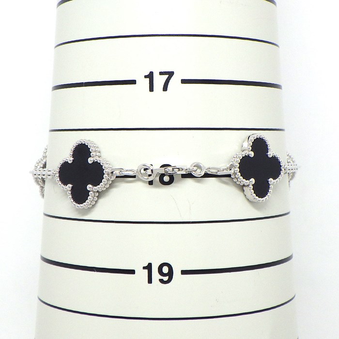 ヴァンクリーフ＆アーペル Van Cleef & Arpels ブレスレット ヴィンテージアルハンブラ 5モチーフ VCARP2R900 3ポイント オニキス 24ポイント ダイヤモンド 計0.96ct K18WG 【箱・保付き】 【中古】